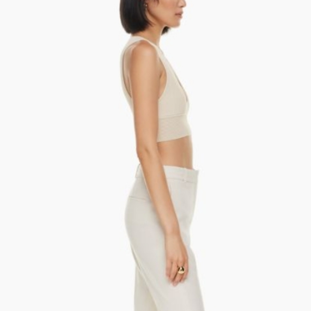 NWOT Aritzia Babaton Sculpt Knit Deep V Tank - Picture 2 of 12
